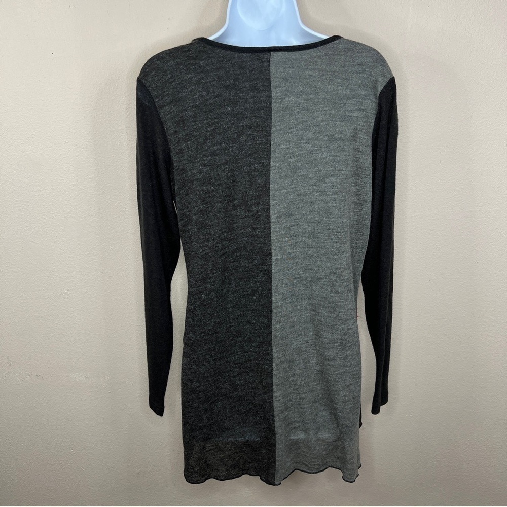 Large Colorblock Patchwork Sweater Knit Long Slee… - image 6